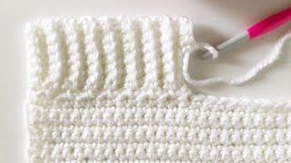 Back Loop Single Crochet Ribbed Border [upl. by Eemak101]