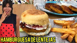 🍔HAMBURGUESA DE LENTEJAS Receta vegana [upl. by Noivert315]