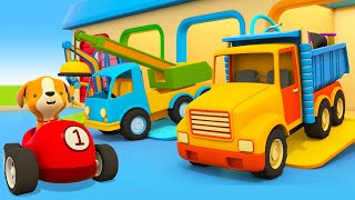 Funny cartoons for kids about animals for kids Helper Cars amp a playground for a puppy [upl. by Haneekas]