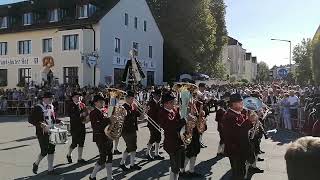 Gäubodenvolksfest Straubing Auszug 2023  Musikkapelle AschbachMarkt [upl. by Morel]