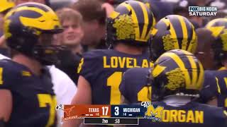 Colston Loveland COSTLY Fumble Before Halftime  3 Texas vs 10 Michigan [upl. by Annav]