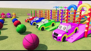 TRANSPORTING FORD VOLKSWAGEN BMW MERCEDES DACIA AUDI CHEVROLET WITH COLORFUL PICKUP CARS  FS 22 4 [upl. by Reddy]