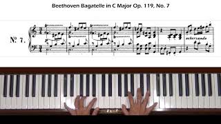 Beethoven Bagatelle Op 119 No 7 in C Major Piano Tutorial [upl. by Bentlee]