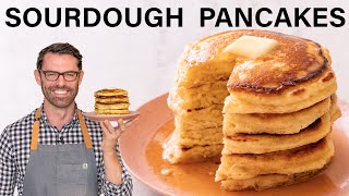 Fluffy Sourdough Pancakes Recipe [upl. by Wren]