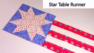 How To Sew A Beginner EightPoint Star Quilt Block  Star Table Runner [upl. by Orihakat]