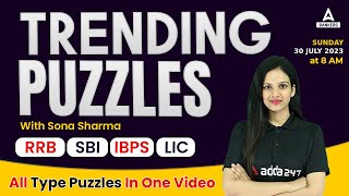 Reasoning Puzzles for Bank Exam  RRB  SBI  IBPS  LIC  By Sona Sharma [upl. by Kevon]