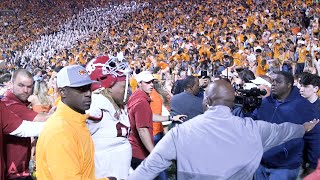 Alabama players leave field as Tennessee fans sing Dixieland Delight rush field amp rip down goalpost [upl. by Rednael878]