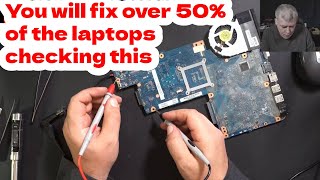 Motherboard repair tips amp tricks  Toshiba C850 laptop not charging not turning on  a simple test [upl. by Myrt]