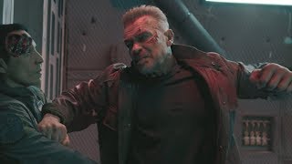 Terminator Dark Fate  Falling Airplane Fight Scene T800 vs Rev9 [upl. by Pinter]