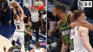 Rudy Gobert amp Christian Braun Get Into It After Brauns Poster Slam [upl. by Eciened]