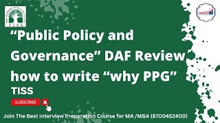 Public Policy and Governance DAF Review how to write why PPG tiss [upl. by Mord555]