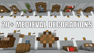 Minecraft Medieval Decorations  20 Ways to Decorate your Medieval Build [upl. by Lundell]