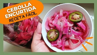 Cebolla Encurtida con Vinagre y jalapeño receta FÁCIL 🤯🧅 [upl. by Aziram]