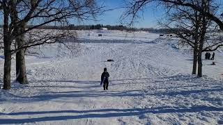 Snow Sledding of 3 Brothers sledding brothers snow winter  shorts canada [upl. by Hermy]