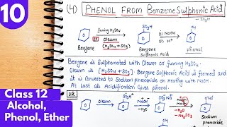 10 Preparation of phenol from Benzen sulphonic acid Diazonium salt and Grignard reagent class12 [upl. by Arney420]