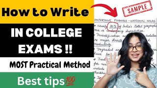 🔥How to write in COLLEGE EXAMS Topper ke jaise likho 💯 Best tips for answer writing [upl. by Negaet]