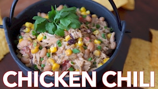 Cream Cheese Chicken Chili CrockPot Recipe [upl. by Ahsita]