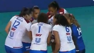 Superliga Feminina de Volei 20122013 semifinal jogo 1  Sesi SP 1 x 3 Unilever Sky [upl. by Honig286]