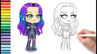 How to Draw My Gachalife character Mal from Disney Descendants3 [upl. by Annekahs]