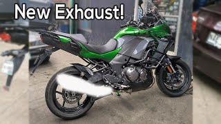 New Exhaust For My Versys 1000 SE  Akrapovic Soundcheck [upl. by Annabell]