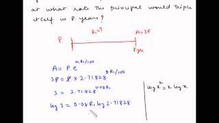 Continuous Compounding  Example 2  Calculate rate of interest [upl. by Tham]