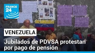 Venezuela jubilados de PDVSA hacen protesta de hambre exigiendo el pago de su pensión [upl. by Atires77]