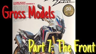 Tamiya 16 CRF1000L Africa Twin Motorcycle build Part 7 The Front [upl. by Ylra398]