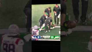 Jets Offensive Lineman Goes down in PAIN Ouch hurt lineman nfl football injury [upl. by Enyrhtac]