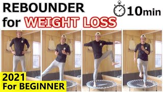 【10min Trampoline WORKOUT】For Beginner  Weight Loss  Rebounder HIIT Exercise [upl. by Croom]