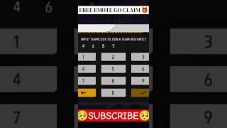 FREE EMOTE GO CLAIM 🎁 freefire short gwf8 shortsfeed [upl. by Gold66]