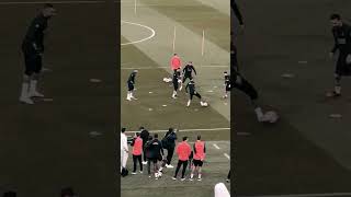 Imagine belng in the middle of a rondo with Messi Mbappe Neymar jr  And Ramos ⚽😃 football reels [upl. by Hanyaz]