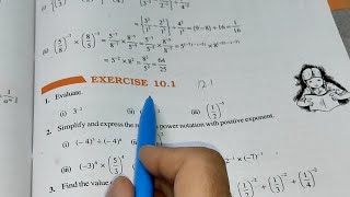 Ex101 Chapter  10 Exponents and Power  Class 8th Maths New Edition [upl. by Weinshienk]