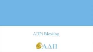 ADPi Blessing Alpha Delta Pi Song [upl. by Cannon]