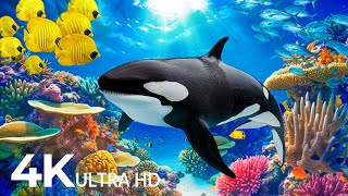 UNDERWATER PARADISE 4K – Marine Life and Ocean Animals with Peaceful Relaxing Music  4K Video UHD [upl. by Norford]