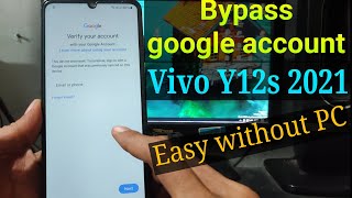 Vivo Y12s 2021 Google account bypass  FRP Bypass Vivo Y12s 2021 [upl. by Alimac]