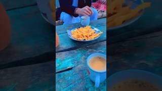 Tea ☕️ with fries 🍟  chai ka maza travel travelblog shorts [upl. by Kcirederf805]