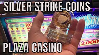 Plaza Hotel Casino Downtown Las Vegas  Winning Multiple silver strike Coins [upl. by Floeter]