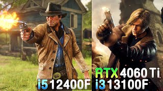 INTEL i3 13100F VS i5 12400F  RTX 4060 Ti 8GB  5 GAMES BENCHMARK ULTRA RTX ON 1080P 2023 [upl. by Ahsetal]