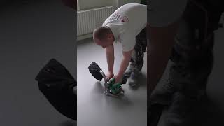 Installing LINOLEUM floor in a appartment asmr funny flooring [upl. by Ahsiki912]