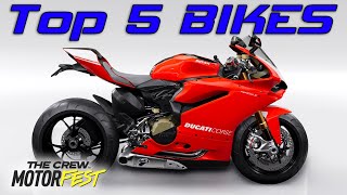 Top 5 fastest BIKES in THE CREW MOTORFEST ⭐ TOP SPEED 341 kmh [upl. by Kuehnel578]