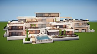 GRÖßTE MODERNE LUXUSVILLA mit POOL in MINECRAFT bauen TUTORIAL HAUS 287 Part 1 [upl. by Aratihc]