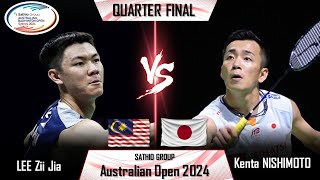 LEE Zii Jia MAS vs Kenta NISHIMOTO JPN  Australian Open 2024 Badminton [upl. by Acyre315]