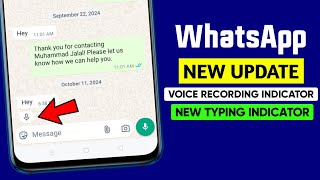 WhatsApp new typing indicator  WhatsApp new voice recording indicator  WhatsApp new updates [upl. by Kcid395]