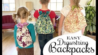 EASY Lined Drawstring Backpack Tutorial [upl. by Boyce228]