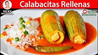 CALABACITAS RELLENAS  Vicky Receta Facil [upl. by Ciccia]