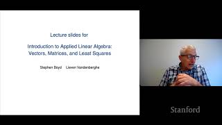 Stanford ENGR108 Introduction to Applied Linear Algebra  2020  Lecture 1  Introduction [upl. by Udall891]