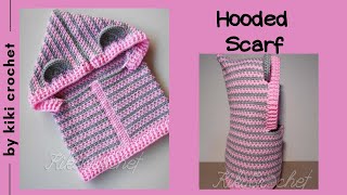 How to Crochet a Hooded Scarf with Ears  Chart for All Sizes [upl. by Syd]