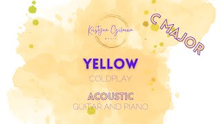 YELLOW Coldplay  acoustic karaoke  guitar and piano [upl. by Krall]