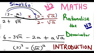 Rationalise the Denominator  Surds mathszoneafricanmotives [upl. by Yderf]