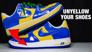 How To Remove Yellowing amp Restore Shoes Unyellow Nike Air Force One [upl. by Norina]